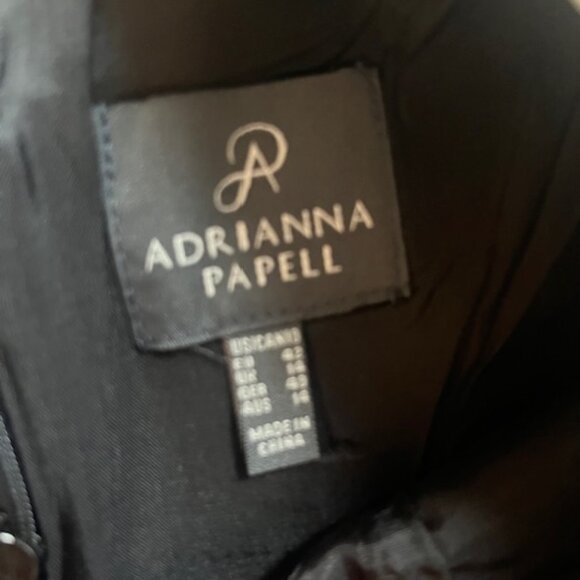 Adrianna Papell Black and White Stripe Dress-Size 10 - Picture 4 of 4